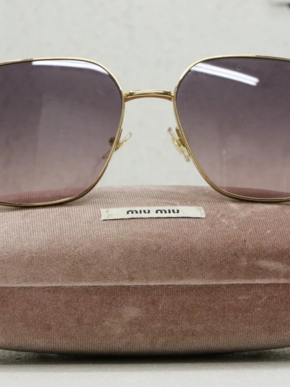 Miu Miu SMU-50Y 61-18 70E-146 2N Gold Frame Sunglasses